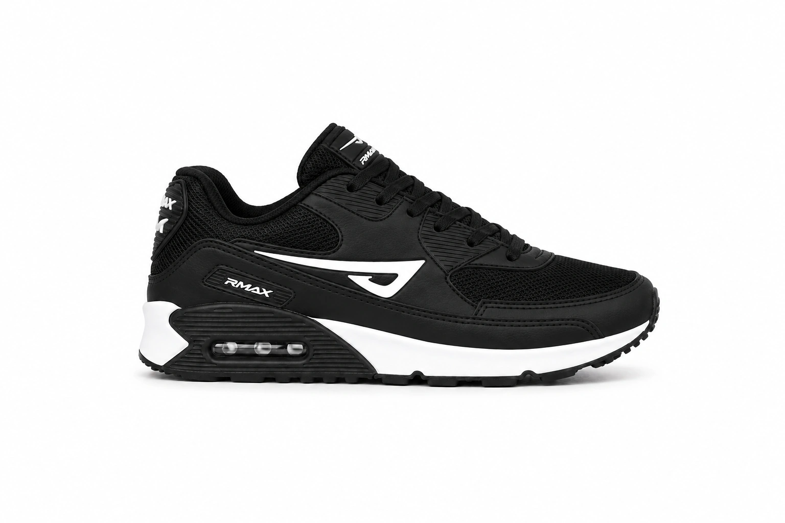 Air RMax 90 preto e branco — vista lateral
